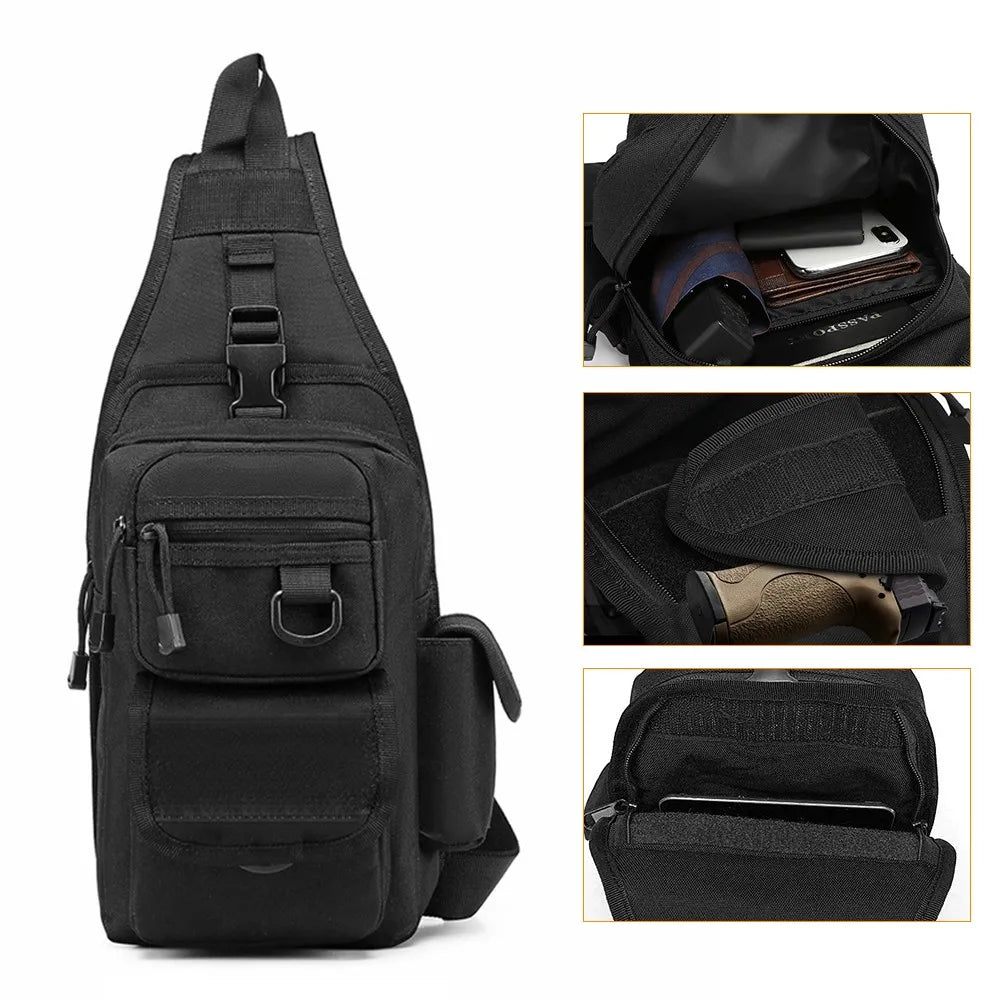 Airsson Tactical EDC Sling Backpack: Concealed Carry Holster & Multi-Compartment Bag