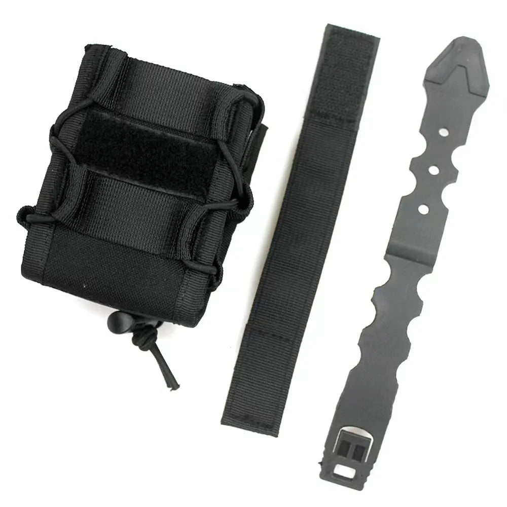 Portable Molle System Nylon Handcuffs Open Top Universal Handcuff Frame Wear-Resistant Handcuff Leather Sleeve Waist Bag