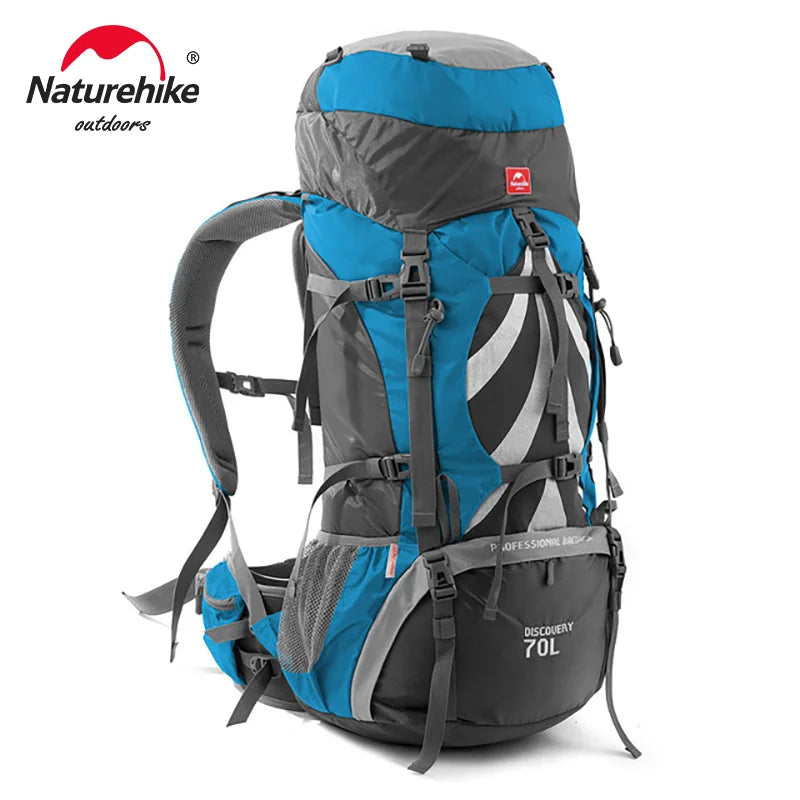 Naturehike Backpack Professional Outdoor Hiking Travel Bag Big Capacity 70L Mountaineering Camping Bag Support System NH70B070-B