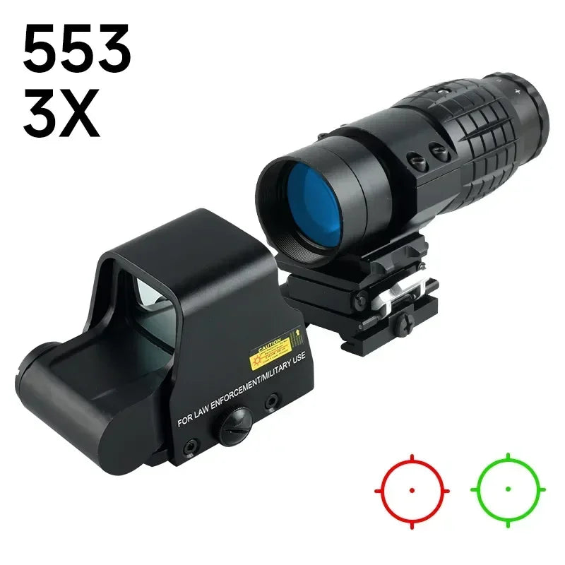 3X Holographic Scope 553 558 Tactical Optics Sight with Flip-up Mount Red Green Dot Sight for 20mm Rail Hunting Airsoft scope